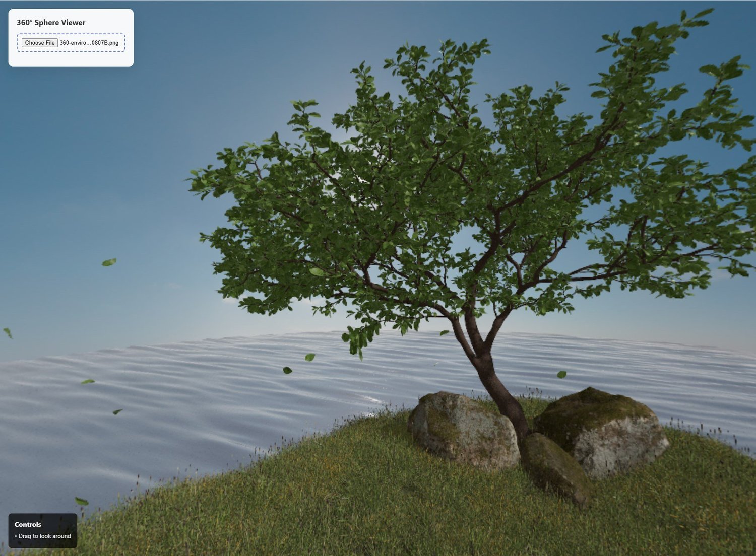 Browser-based 360 degree sphere viewer
