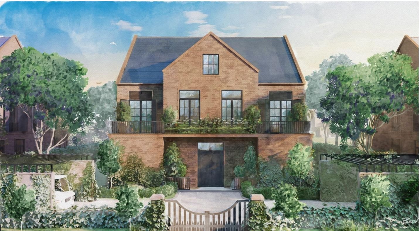 Original watercolor illustration of the house
